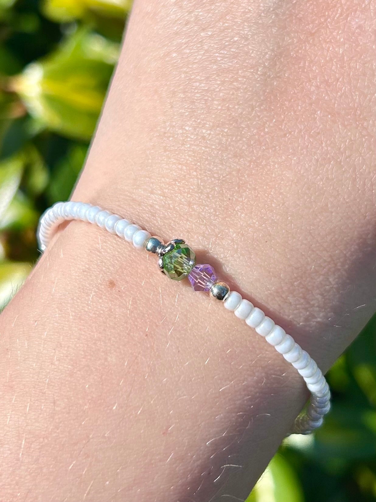 Thistle Seed Bead Bracelet - Silver-Plated