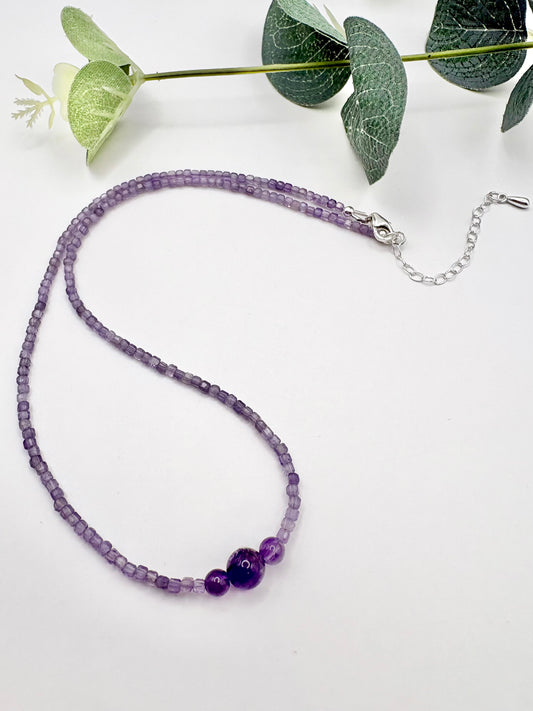 Handmade Amethyst Necklace - Sterling Silver SALE