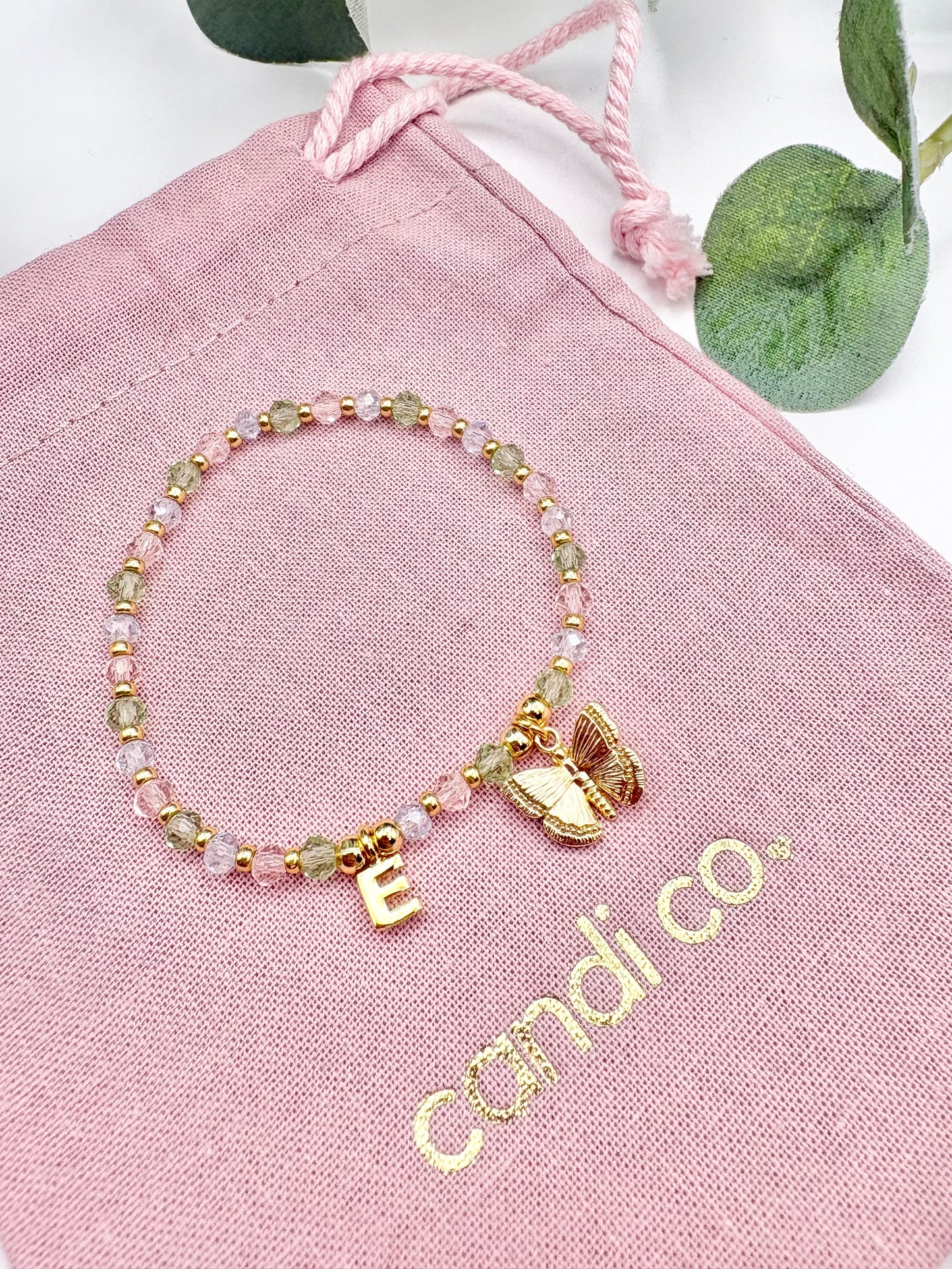 Personalised Crystal Butterfly Bracelet