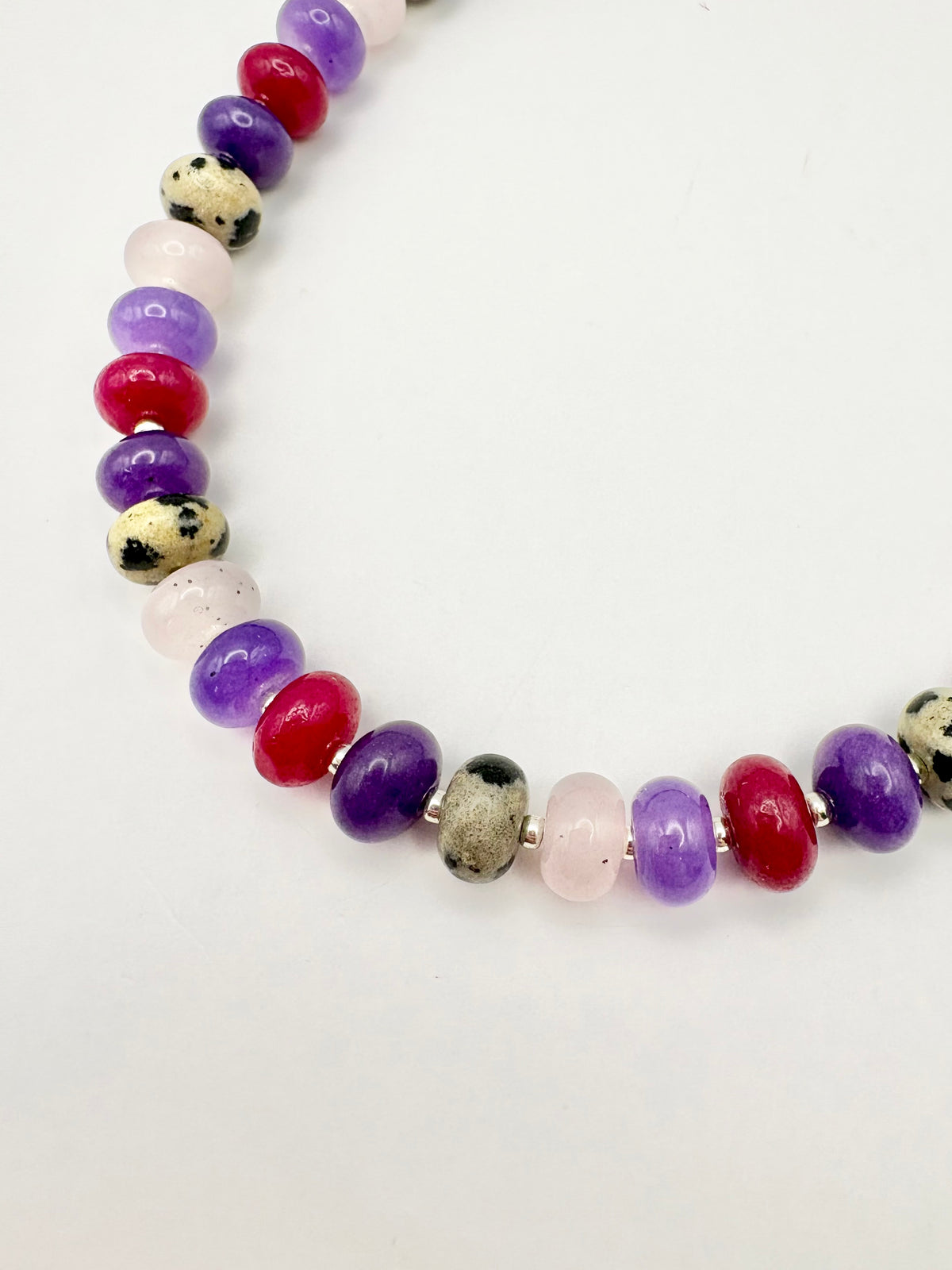 Candi Drop #7 - Dyed Quartz & Dalmatian Jasper Necklace