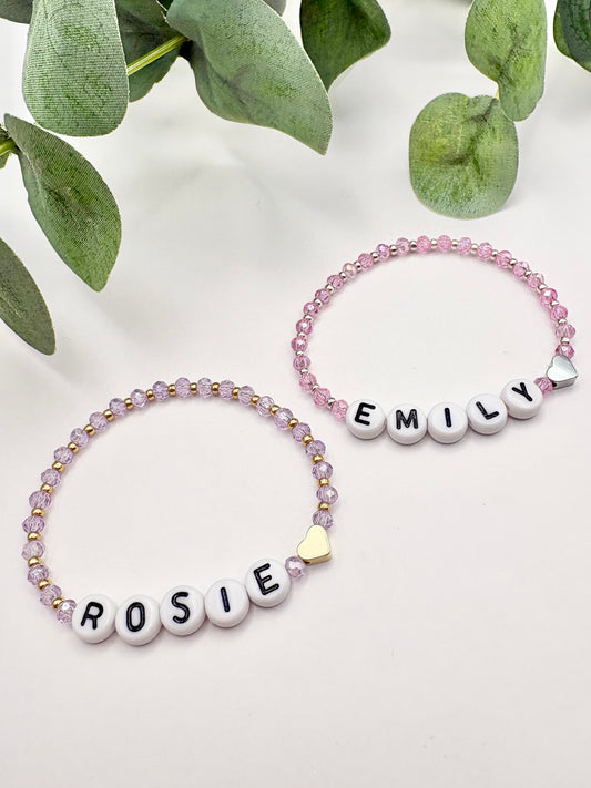 Kids Dainty Crystal Name Bracelet