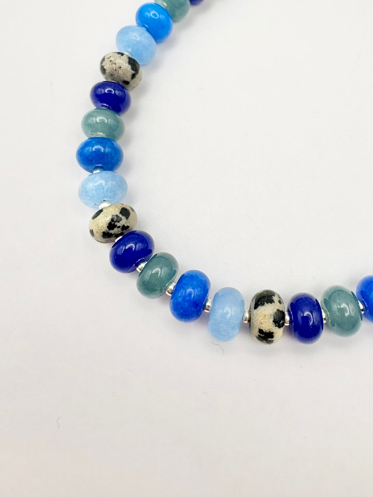 Candi Drop #8 - Dyed Quartz & Dalmatian Jasper Necklace