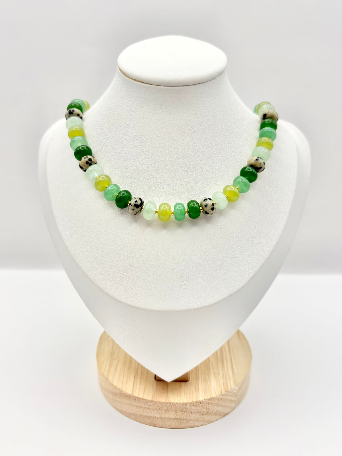 Candi Drop #9 - Dyed Quartz & Dalmatian Jasper Necklace