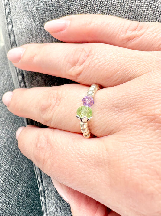 Thistle Seed Beaded Stretch Ring