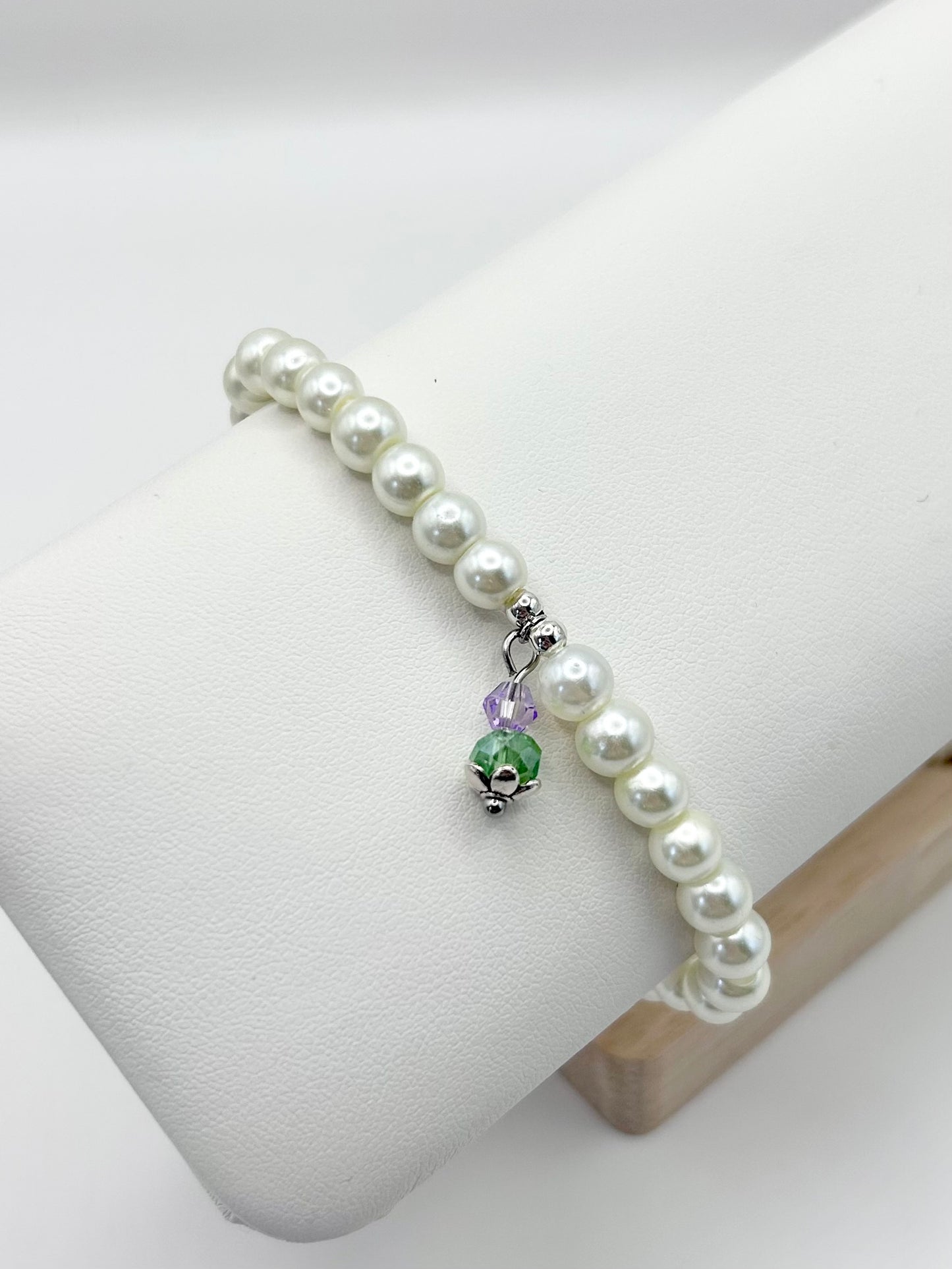 Thistle Glass Pearl Bracelet - Silver-Plated