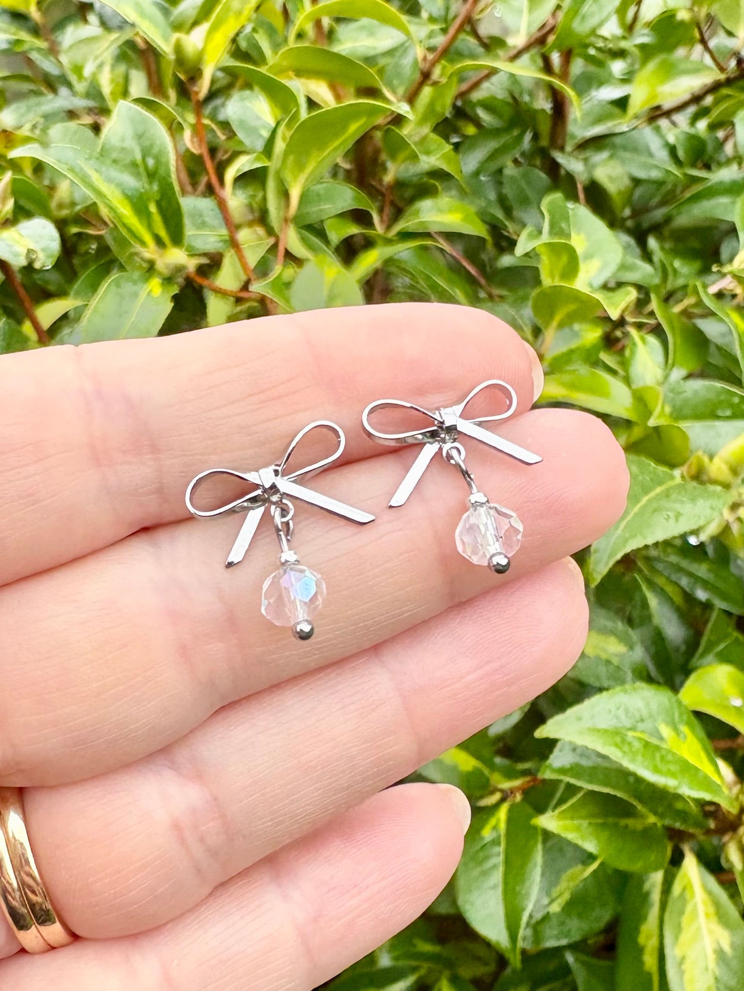 Sparkly Crystal Bow Earrings