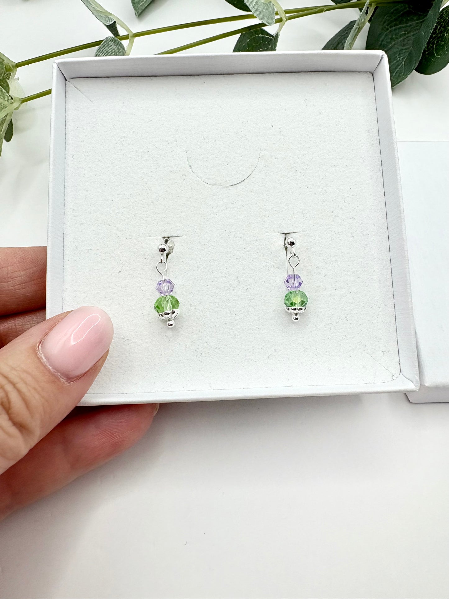 Thistle Stud Earrings Sterling Silver or Gold-Filled