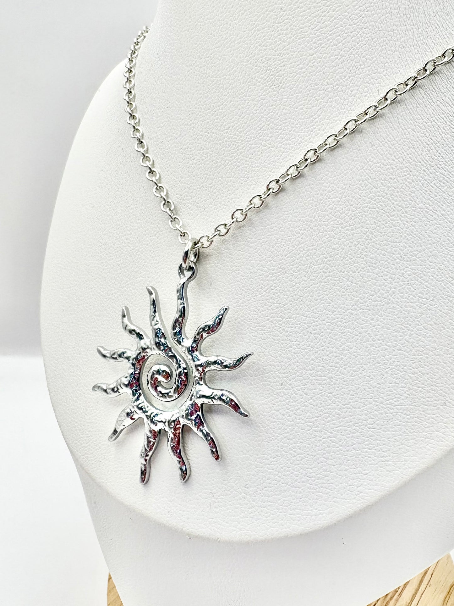 Sunburst Long Necklace - Gold or Silver