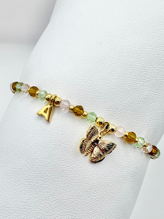 Personalised Crystal Butterfly Bracelet
