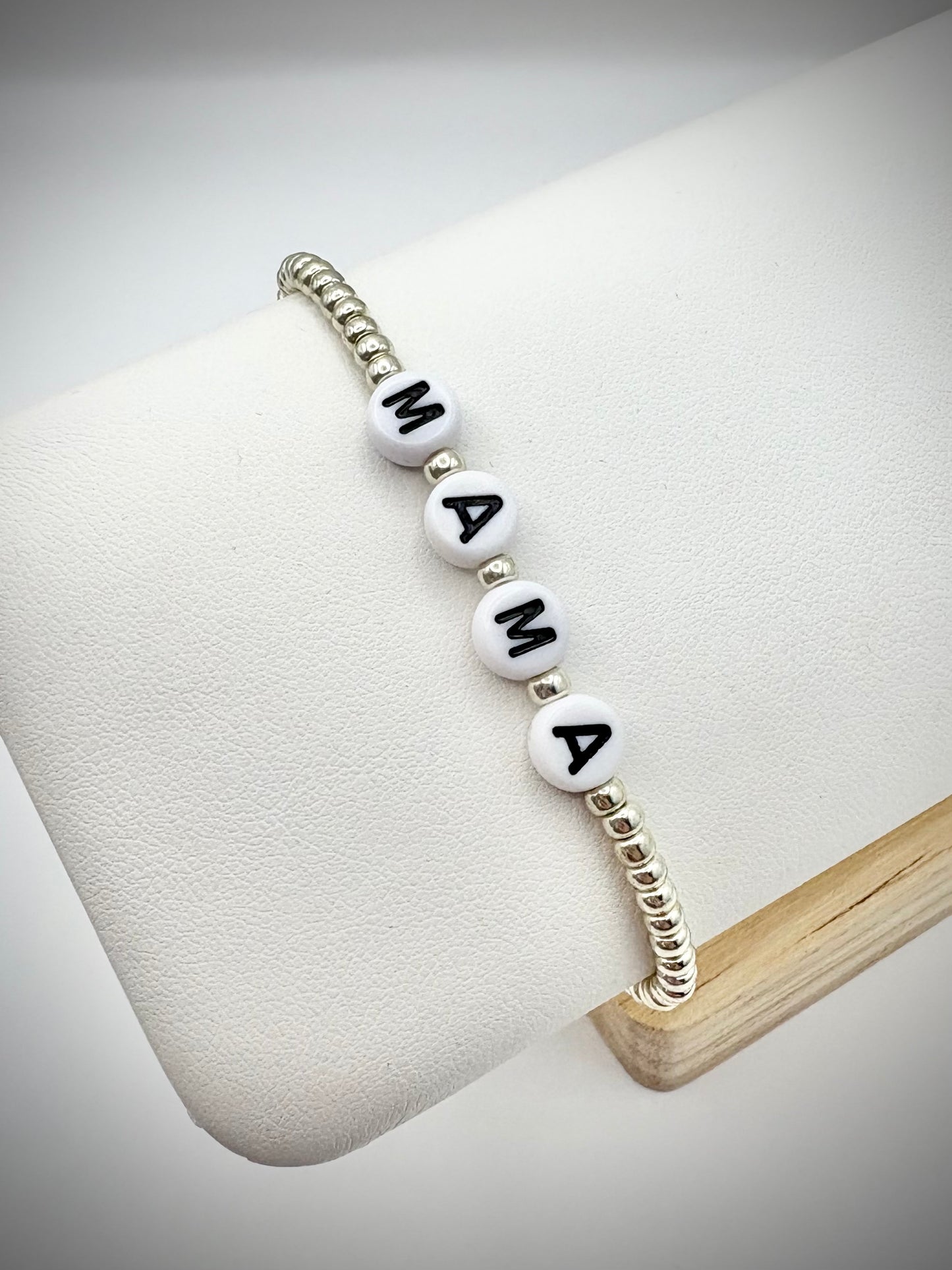 Seed Bead Mama Bracelet - Gold or Silver