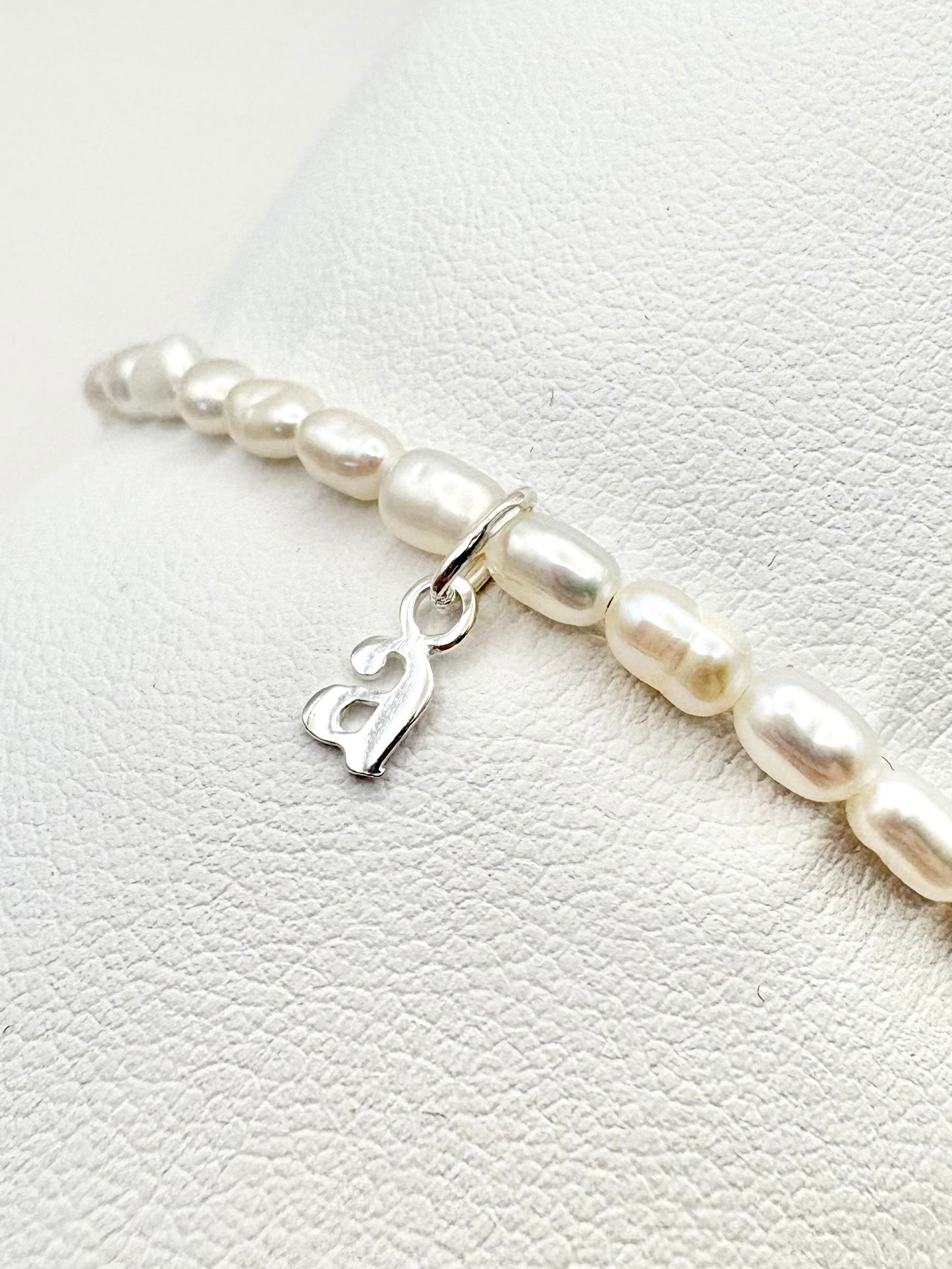 Freshwater Pearl Initial Bracelet - Sterling Silver