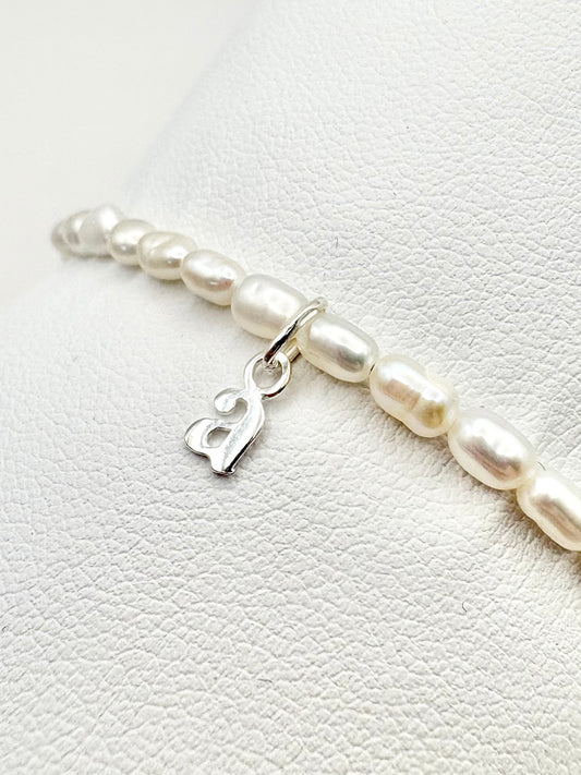Freshwater Pearl Initial Bracelet - Sterling Silver